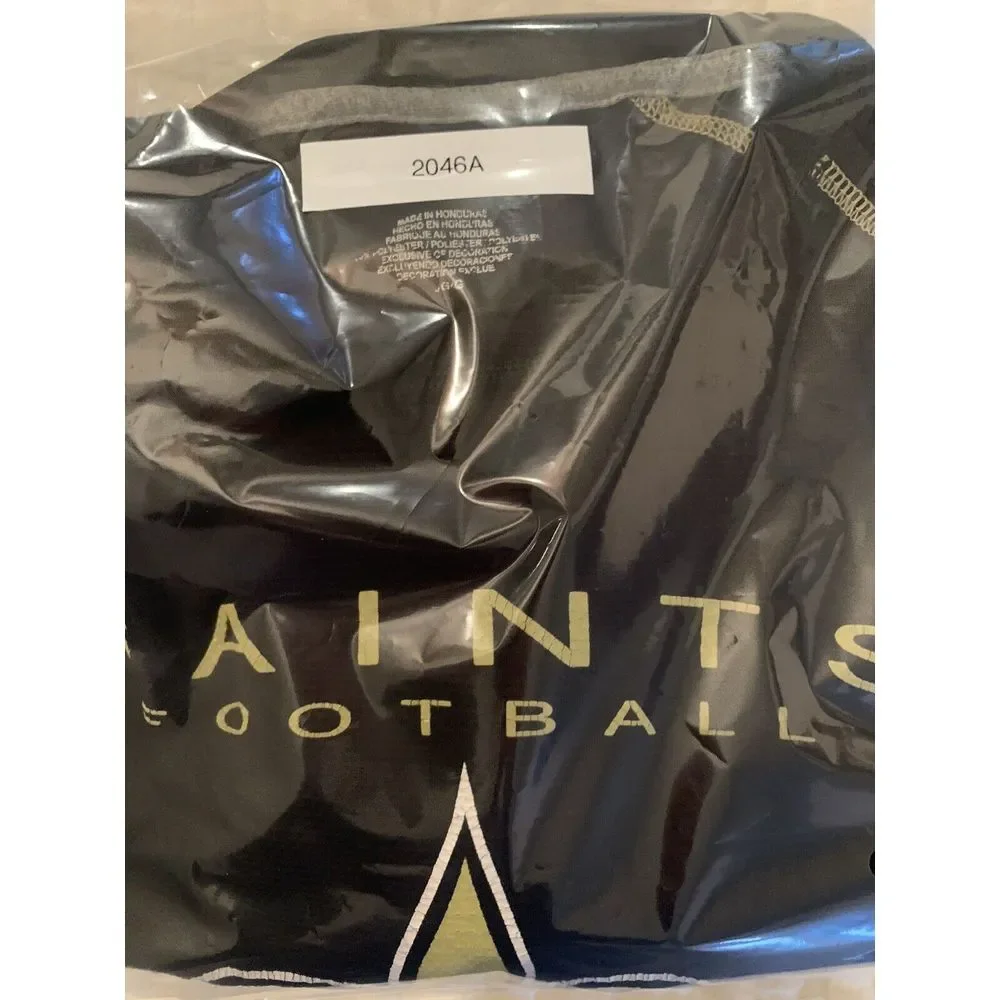 NFL New Orleans Saints Pullover Men's‎ Large Black Crew Neck Cotton Long Slv
